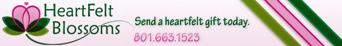 Heartfelt Blossoms florist banner in Bountiful, UT