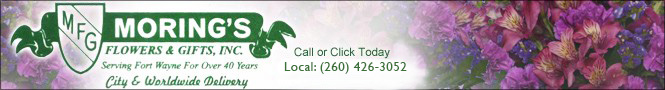 Moring's Flowers & Gifts, Inc. florist banner in Fort Wayne, IN