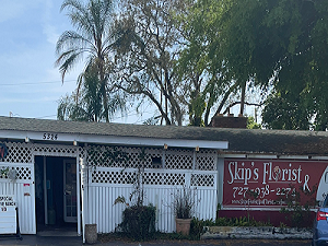 Storefront of Skip's Florist & Christmas House