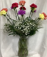 1 Dozen Assorted  Carnations Fresh Flower Arrangement