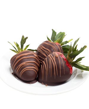 1 dozen chocolate covered Strawberries  Milk or white chocolate available 