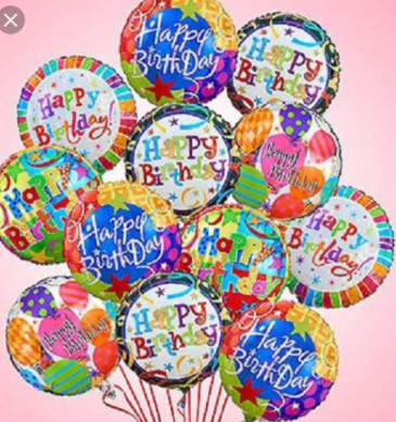 1 dozen Happy Birthday Balloons  Balloon bouquet in Ozone Park, NY | Heavenly Florist