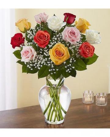 1 DOZEN MIXED ROSES MIXED ROSES in Union, MO | Sisterchicks Flowers and More LLC 