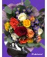 1 Dozen Wrapped Colorful Mixed Roses 