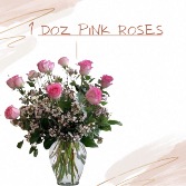 1 Dozen Pink Roses 