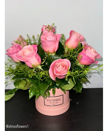 1 Dozen Pink Roses  in Highlands, TX | Alma's Flowers