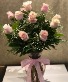 1 Dozen Pink Roses In Pink Vase 