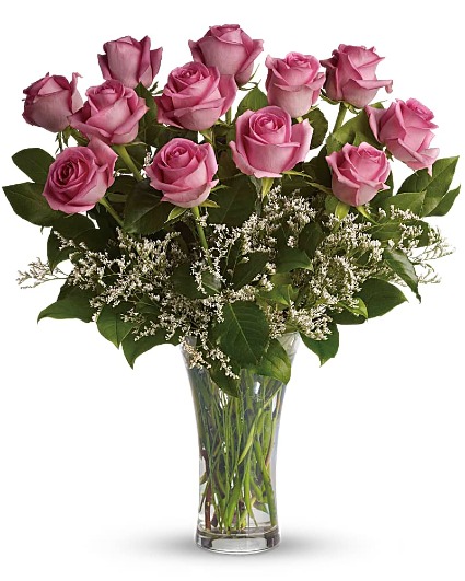 PINK ROSES VASE ARRANGEMENT