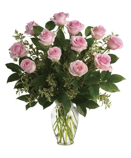 1 Dozen Premium Pink Roses vase
