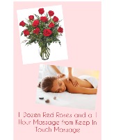 1 dozen red roses and a 1 hour massage 