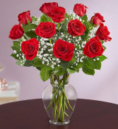 1 Dozen Red Roses Vase Arrangement