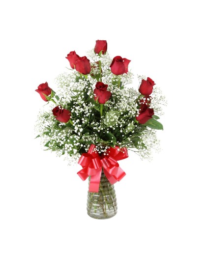 1 Dozen Roses Red Flower Arrangement