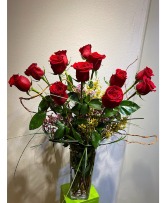 1 Dozen Roses with additional flowers Custom Arrangement