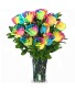 1 DOZEN TIE DYE ROSES VASED/LIMITED AMOUNT FRESH FLOWERS