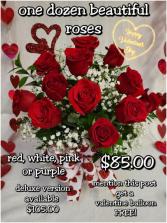 1 dozen Valentine Roses Roses