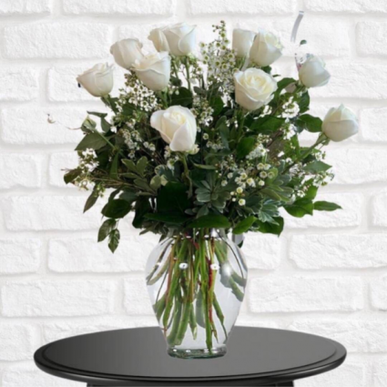 1 Dozen White Roses