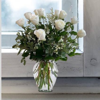 1 Dozen White Roses