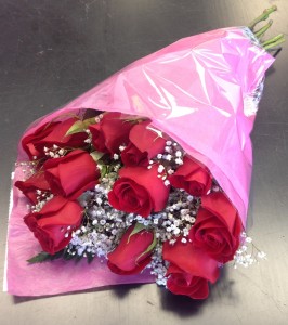 1 Dozen Wrapped  Roses Wrapped Bouquet