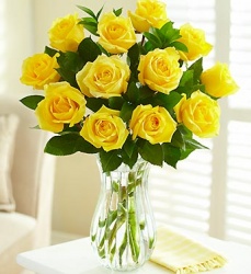  1Dozen yellow roses by Enchanted Florist