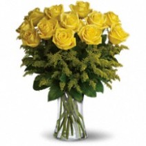 One Dozen Yellow  Rose Bouquet
