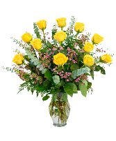 1 DOZEN YELLOW ROSES 