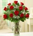 1 DZ Long Stem Red Roses Arranged in Vase  