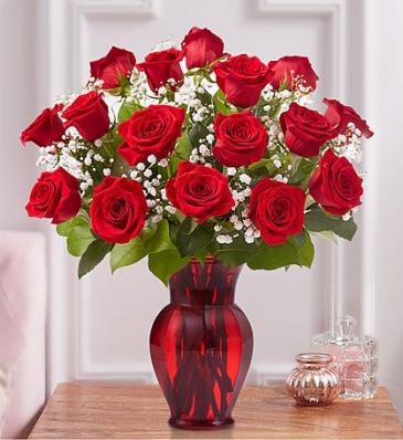 One Dozen Long Stem Red Roses  Arranged in Vase  in Margate, FL | THE FLOWER SHOP OF MARGATE