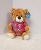 10" Birthday Bear Pink NFS-6233P in Plattsburgh, New York | NELSON'S FLOWER SHOP