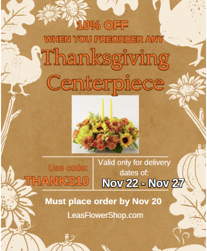 10% off Thanksgiving centerpieces *This is not a product