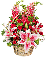 100% Lovable Basket of Flowers in Waco, Texas | LA VEGA FLOWER SHOP