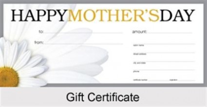 mothers day gift certificate