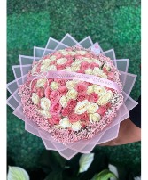 100 Pink and white roses Ramo  