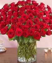 100 Premium Long Stem Red Roses 