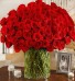 100 Premium Long Stem Red Roses in a Vase 