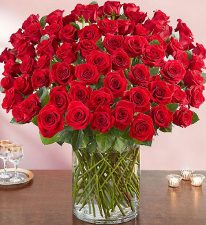 100 Premium Long Stem Red Roses rose