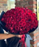 100 Red Roses In a Big Bouquet.  