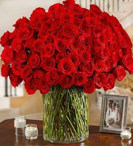 100 Roses for your love Delux Roses Valentine's day