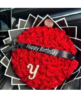 100 Roses Ramo with Letter  