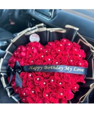 100 Roses Shape Heart Ramo 