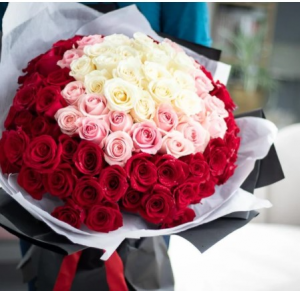 100 Roses Wrapped HAND TIED BOUQUET in Charlotte, NC | Plush Blooms of Charlotte 100 Roses Wrapped HAND TIED BOUQUET in Charlotte, NC | Plush Blooms of Charlotte