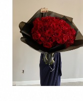 100 Wrapped Red Roses  