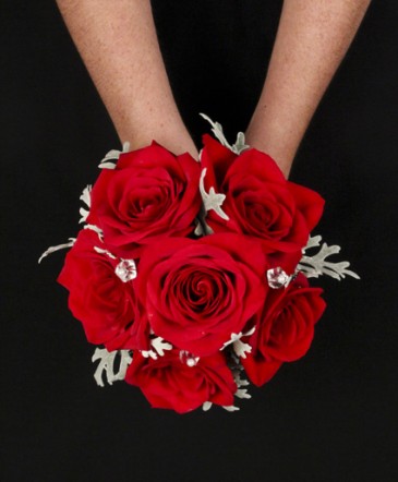 ROMANTIC RED ROSE Handheld Bouquet in Saint Marys, PA | GOETZ'S FLOWERS