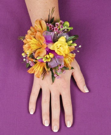 SPRINGTIME SUNSET Prom Corsage in Dallas, TX | Paula's Everyday Petals & More