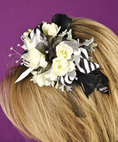 BLACK & WHITE DELIGHT Prom Hairpiece
