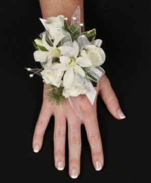 Elegant White Rose Wrist Corsage in Warrington, PA - ANGEL ROSE FLORIST INC.