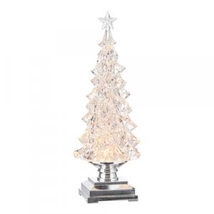 12.5" LIGHTED TREE WITH SWIRLING GLITTER 