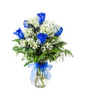 1/2 Dozen Blue Roses Flower Arrangement