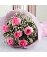 1/2 Dozen pink rose bouquet 