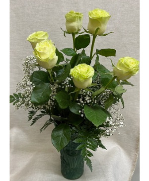 1/2 Dozen Green Roses