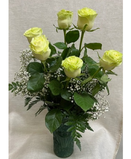1/2 Dozen Green Roses
